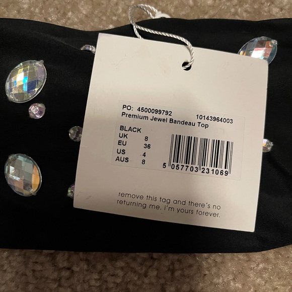 NWT MISSGUIDED 2 PIECES RHINESTONES SWIM SUIT S - Picture 6 of 6